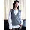 El nuevo chaleco casual de cachemira cepillada estilo coreano de otoño de Loufu es suave y amigable con la piel, adecuado para usar en capas, para mujer