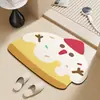 Tapete de Chão Desenho Animado Doce e Macio de Lama Diatomácea para Banheiro, Absorvente de Água, Secagem Rápida, Antiderrapante, Tapete de Chão Resistente à Sujeira e ao Desgaste para Quarto