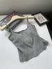 Pure Desire Button Sling Beautiful Back Vest Estilo Ocidental All-match Outer Wear Top Slim-fit Emagrecimento Roscado Copo Fixo Cueca para Mulheres