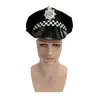 Sombrero de Policía de Halloween Sombrero de Fiesta Festiva Accesorio de Juego de Rol Sombrero de Policía a Cuadros Divertido Accesorio de Uniforme Sombrero