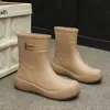Galochas de Moda Transfronteiriças Femininas Curtas Solado Macio Confortáveis Estilo Coreano Versátil Calçados Aquáticos Sapatos para Acampamento ao Ar Livre Sapatos Impermeáveis para Lavar Carro