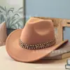 Chapéu de Cowboy Estilo Britânico Enrolado para Homens e Mulheres, Chapéu de Coco Étnico com Aba Enrolada para Homens e Mulheres, Chapéu Jazz Francês Estilo Europeu e Americano