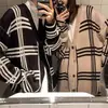 Camisa Primavera Outono Bonito Tendência Suéter Masculino Sensação Casual Listrado Manga Longa Tricô Top Cardigan Design High Street Patchwork