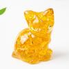 Adornos de decoración de escritorio para el hogar, oficina, gato lindo, postura sentada con gota de pegamento de grava de cristal natural transfronterizo