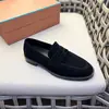 Loro Pia Transfronterizo 2025 Nuevos Mocasines Retro de Tacón Bajo y Punta Redonda sin Cordones Casuales Perezosos para Hombre