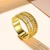 Anillo de Diamante Redondo Multicírculo, Anillo Personalizado de Lujo Ligero de Moda, Anillo Versátil de Estilo para el Trabajo, Accesorios de Temperamento Venta Directa al por Mayor