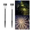 Lámpara Solar de Césped Lámpara de Ambiente Exterior Villa Estilo Chino Acero Inoxidable Lámpara Pequeña Tubo Lámpara de Enchufe a Tierra Decoración Exterior Led