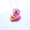 Serie Oso Fresa de Dibujos Animados Accesorios de Resina diy Accesorios para Carcasa de Teléfono Caja de Almacenamiento Pegatinas para Refrigerador Accesorios para el Cabello Venta al por Mayor