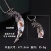 Estilo étnico retro diente de lobo artificial acero inoxidable collar hombres moderno dominante personalidad cabeza de lobo cabeza de tigre largo Accesorios Venta al por mayor
