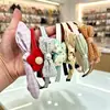 Accesorios para el cabello de niñas, pinzas para el cabello de lazo de dibujos animados dulces, decoraciones para el cabello fluidas, pinzas para el cabello dentadas, diademas para niños