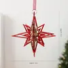 Juego de Adornos Navideños Translúcidos Rojos y Dorados, Combinación de Colgantes Navideños Acrílicos con Purpurina Vintage, Accesorios para Decoración de Árbol de Navidad