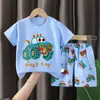 Traje de Manga Corta para Niños Verano Algodón Puro Ropa para Niños Delgada Nuevo Camisetas de Niñas Ropa de Verano Ropa para Bebé Niños