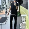 Pantalones Casuales con Bordado, Pantalones Deportivos para Hombre, Primavera, Otoño e Invierno, Estilo Retro Americano, Pantalones de Entrenamiento Físico, Ligeramente Acampanados, Azul Real