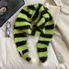 Bufanda Larga Fina Rayada Dopamina para Mujer Invierno 2025 Nuevo Estilo Coreano Calentador de Cuello Bufanda