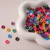 12mm Acrílico Ola Apilable Agujero Grande Hueco Redondo Perla Flor Encaje Enfilado DIY Material Paquete Bolsa Accesorios