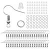 100 ganchos de orelha/tampões de ouvido/anel único 3 conjuntos mistos 1 conjunto de 300 brincos diy ganchos de orelha brincos material bolsa