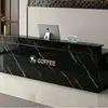 Balcão de Caixa de Bar de Empresa Luxo Leve Alto Padrão Comercial Hotel Balcão de Atendimento Loja de Chá com Leite Recepção Balcão