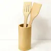 Espátula de bambú con mango largo, espátula de bambú para sartenes antiadherentes, espátula especial para cocinar, juego de cuchara y espátula para cocinar, cuchara de bambú