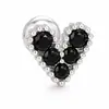 Nuevo ear cuff en forma de corazón con incrustaciones de diamantes de Amazon, acero inoxidable, versátil, único y elegante joyería de pendientes de mariposa para mujer