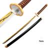 104Cm/76Cm Cosplay Demon Slayer Espada de Madeira Tanjiro Kamado Zenitsu Lâmina de Bambu Bainha de ABS Produto de Anime