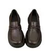 Sapatos de Couro Pretos, Mocassins e Mules de Nicho Estilo Japonês e Estilo Britânico para Mulheres, Novo Estilo Retrô 2026, Combinados com Uniforme JK