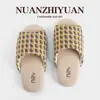 Zapatillas Silenciosas Suaves para el Hogar de Cuatro Estaciones Nanbaowan para Parejas, Suela Fina Antideslizantes Absorbentes de Sudor Unisex para el Piso