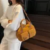 Bolsa de Mão Quadrada Pequena Casual Estilo Coreano para Mulheres, Nova Bolsa Versátil de Ombro Único e Transversal da Moda, Bolsa Almofada de Tecido de Nylon com Múltiplos Bolsos