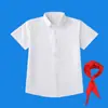 Camisa blanca pura para niños niños con algodón de terciopelo camisa cálida manga larga estudiantes de primaria y secundaria ropa escolar al por mayor