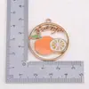 Pingentes de Frutas com Gotejamento de Óleo em Liga: Pera, Maçã, Morango, Melancia, Laranja, Cereja; Pingentes, Berloques, Acessórios