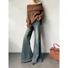 Jeans Lavados Azules Vintage para Mujer 2026 Tendencia Versátil Nueva Moda Primavera y Otoño Pantalones de Pierna Ancha Acampanados de Longitud Completa