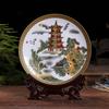 Adornos de Platos de Porcelana Pastel de Jingdezhen Cerámica China Sala de Estar del Hogar Plato Decorativo Artesanía Adornos de Porcelana