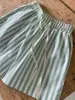 Tallas actualizadas. Shorts casuales de rayas frescas de verano versátiles estilo coreano con cordón y cintura elástica para mujer