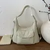 Bolso de Hombro de Tela Grande de Capacidad Simple, Estilo Japonés, Literario y Artístico, para Mujer, Bolso de Mano Casual con Múltiples Bolsillos, Bolso de Mamá, Bolso Tote