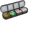 Pastillero portátil transfronterizo para personas mayores, pequeño, para llevar en el hogar, con tres compartimentos