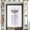 Cortina de tecido para porta cor Morandi quarto cozinha divisória cortina arte haste telescópica sem furos decoração linda meia cortina