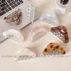 Diseño Inspirado en Cullori Estilo Coreano, Pinza para el Cabello con Bloques de Color, Versátil y Elegante, Pinza de Tiburón Brillante para Peinar la Parte Posterior de la Cabeza, Sensación de Alta Gama