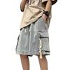 Jeans Rotos con Cremallera Estilo High Street Americano para Hombre, Shorts Anchos Rotos Vintage Desgastados, Marca de Tendencia Verano 2026
