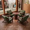 Juego de mesa y sillas de café, casa de té, bar, tienda de té con leche, casa de huéspedes, hotel, área de ocio, sillón individual de estilo vintage