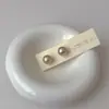 Pendientes de Perlas Doradas Champagne con Diseño Francés para Mujer de Plata S925 Pendientes de Estilo Nicho con un Toque de Lujo y Pendientes Versátiles