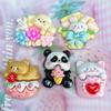 Flor Conejo Cachorro Dibujos Animados Panda Resina Pegamento de Crema Accesorios Funda para Teléfono Móvil Pasador Vaso de Agua Accesorios para Cordones Material