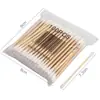 Al por mayor hisopo de algodón con doble cabeza de madera desechable hisopo de algodón para limpieza de maquillaje herramienta portátil para tirar de las orejas del hogar 100 soporte