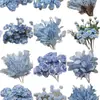 Juego de 10 Piezas de Flores para Boda en Tonos Azules para Decoraciones de Pasillo de Salón de Bodas, Arreglos Florales, Decoraciones de Fondo y Decoraciones de Escenario con Flores Artificiales