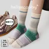 Calcetines Casuales de Punto Otoño-Invierno Nuevo Estilo Bloque de Color Gradiente Rayados de Moda Coreanos Ins Calcetines de Algodón Sin Costuras Calcetines de Media Pantorrilla para Mujer