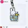 Chaveiro de Coelho Miffy Desenho Animado Feminino Novo Criativo Fofo Acrílico Pingente Acessório para Bolsa Fone de Ouvido