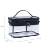 Nova Bolsa de Maquiagem de PVC de Camada Dupla, Colorida a Laser Multifuncional de Armazenamento para Cosméticos, Bolsa de Mão de Grande Capacidade para Celebridades da Internet
