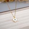 Collar Vintage Corazón de Nácar Estilo Francés, Sencillo y Elegante, Cadena para Clavícula Estilo de Corte, Nueva Cadena para el Cuello