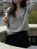 Cardigã far*en coreano 2025 gola de renda tricô vazado suéter jacquard gola V retrô novo estilo outono e inverno feminino
