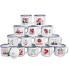 Caneca Esmaltada Vintage Retrô Bule Grande com Tampa Grande Capacidade Caneca de Água de Ferro Esmaltado Esmalte de Imitação Espessado