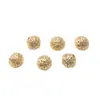 Pulsera de Zirconia Cortada Micro-Pavimentada Rellena de Oro de 18 Quilates que Conserva el Color, Cuentas Sueltas, Cuentas Redondas, Accesorios Espaciadores para Pulseras y Collares DIY