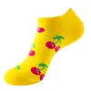 2026 Calcetines Nuevos para Hombre Primavera y Verano Delgados con Estampado de Frutas Calcetines Tobilleros Calcetines Bajos de Moda para Mujer Calcetines Absorbentes de Sudor Transfronterizos de Amazon